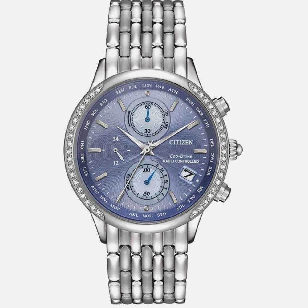Citizen Women's World Time 38mm Silver Eco-Drive Watch